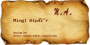 Mingl Alpár névjegykártya